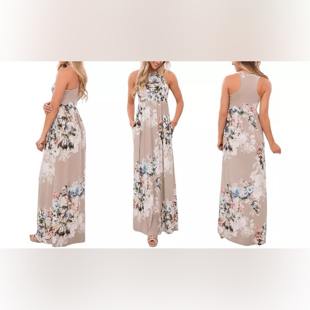 Lilly Posh Women’s S Floral Maxi Floral Dress with Pockets